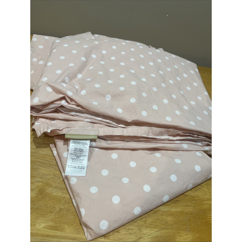 Pottery Barn Teen Pink White Polka Dot‎ Twin Sheet Set